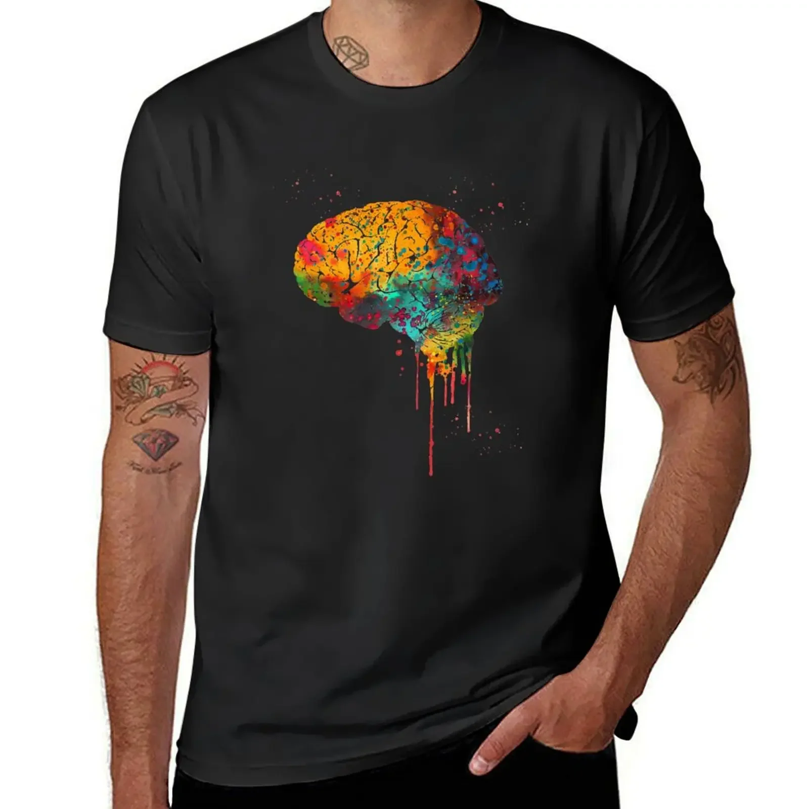 Human Brain T-Shirt sports fans custom t shirt baggy shirts oversizeds Men's t-shirt