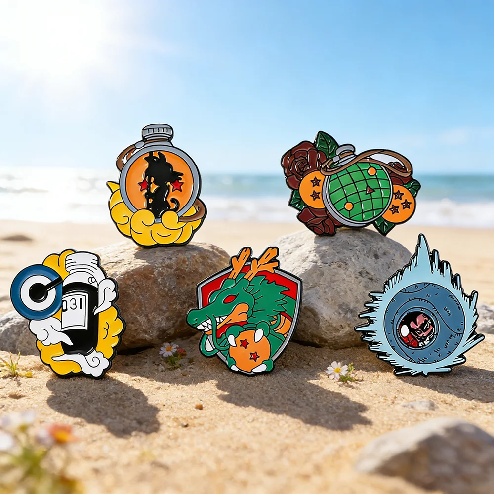 

Эмалевые значки Dragon Ball: металлические мультяшные значки для детей и друзей, аксессуары для рюкзаков, украшения для одежды, подарок для фанатов аниме