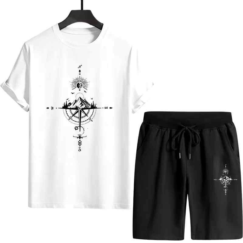 

Mens Tracksuit Print Casual Training Clothing Outdoor Fitness Sports Jogging Streetwear 2026 Single Piece T-shirt Shorts Summer
