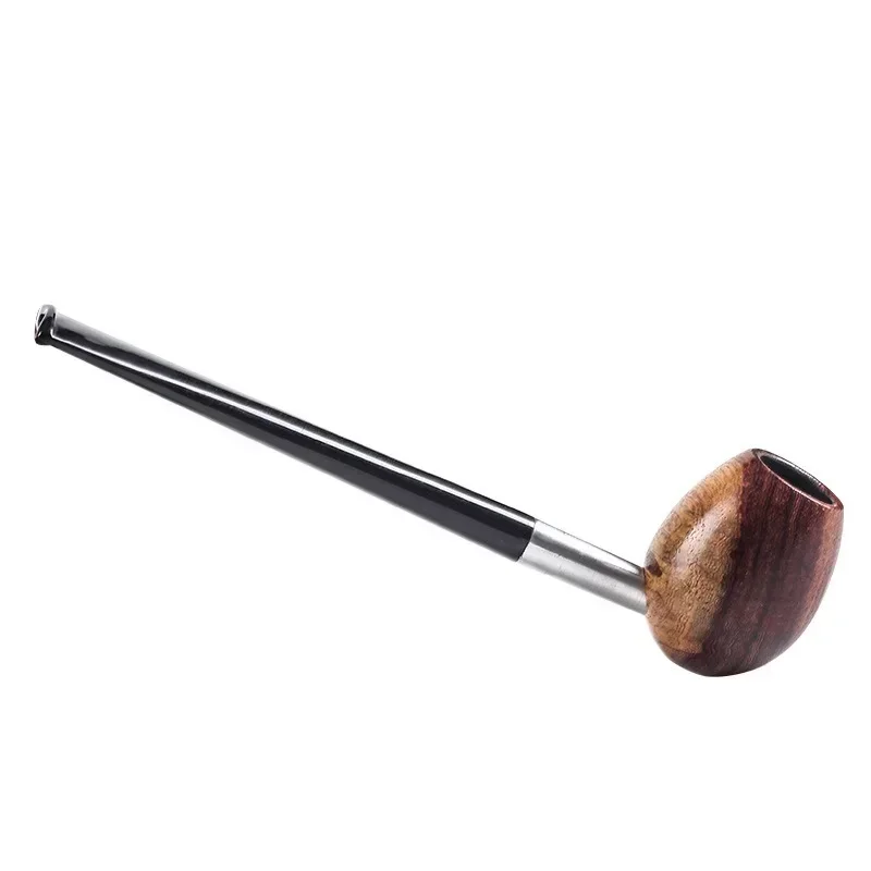 Mini straight round bottom solid wood pipe for men\'s beginner sandalwood filter pipe