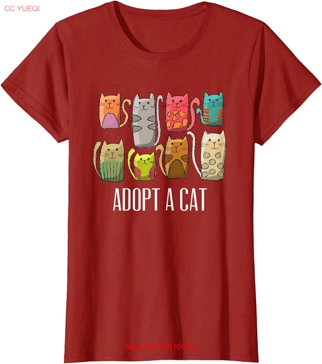 Adopt a Cat Shirt Cat Rescue Cat Adoption Pets Ladies' Crewneck T-Shirt