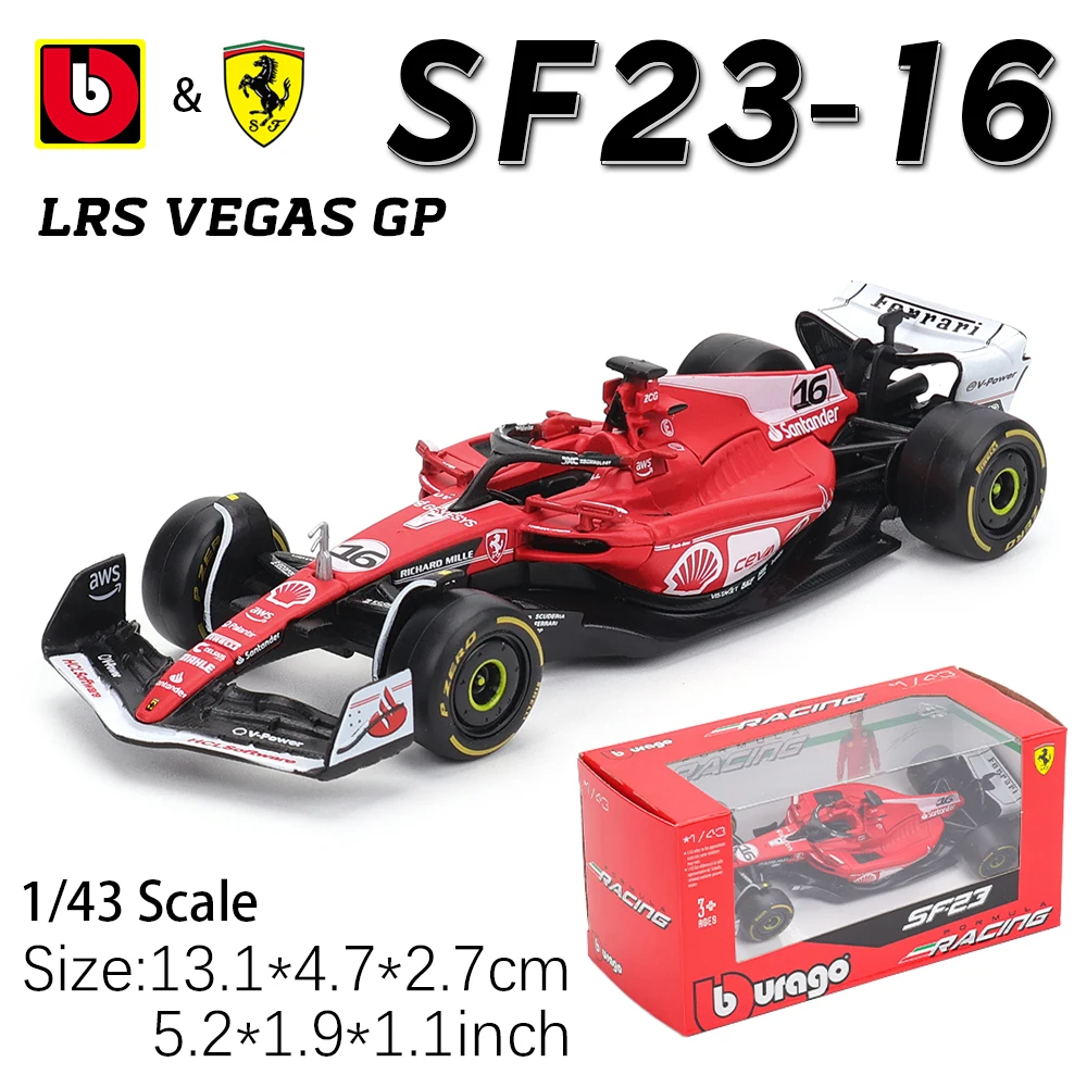 ブラーゴ 1:43 F1 フェラーリ 2022/2023/2024 SF24 SF23 F1-75 # 16 シャルル・ルクレール # 55 カルロス サインツ 合金車キャスト モデル玩具グッズ