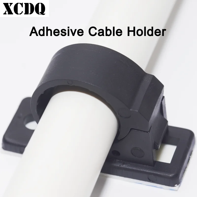 Wholesale Self Adhesive Cable Holder Hose Fixing Clip Mount Fixation Clamp Attachment Tie Wall Desk Electric Wire Retainer Guide