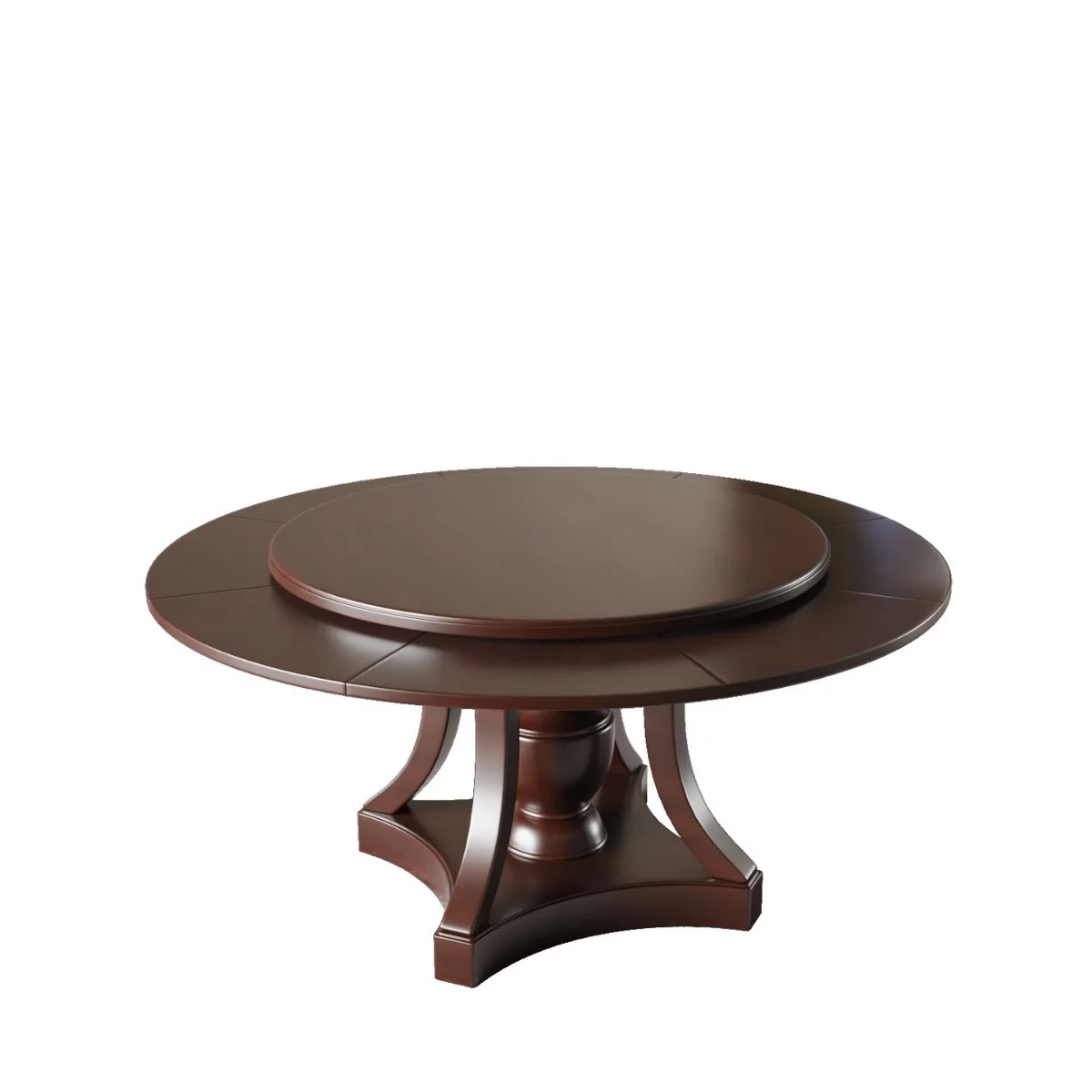 طاولة طعام قابلة للطي وقابلة للتمديد من الخشب الصلب على الطراز الأمريكي لعام 2026 مع كراسي طقم طعام منزلي - ريترو D مدمج بسيط #6