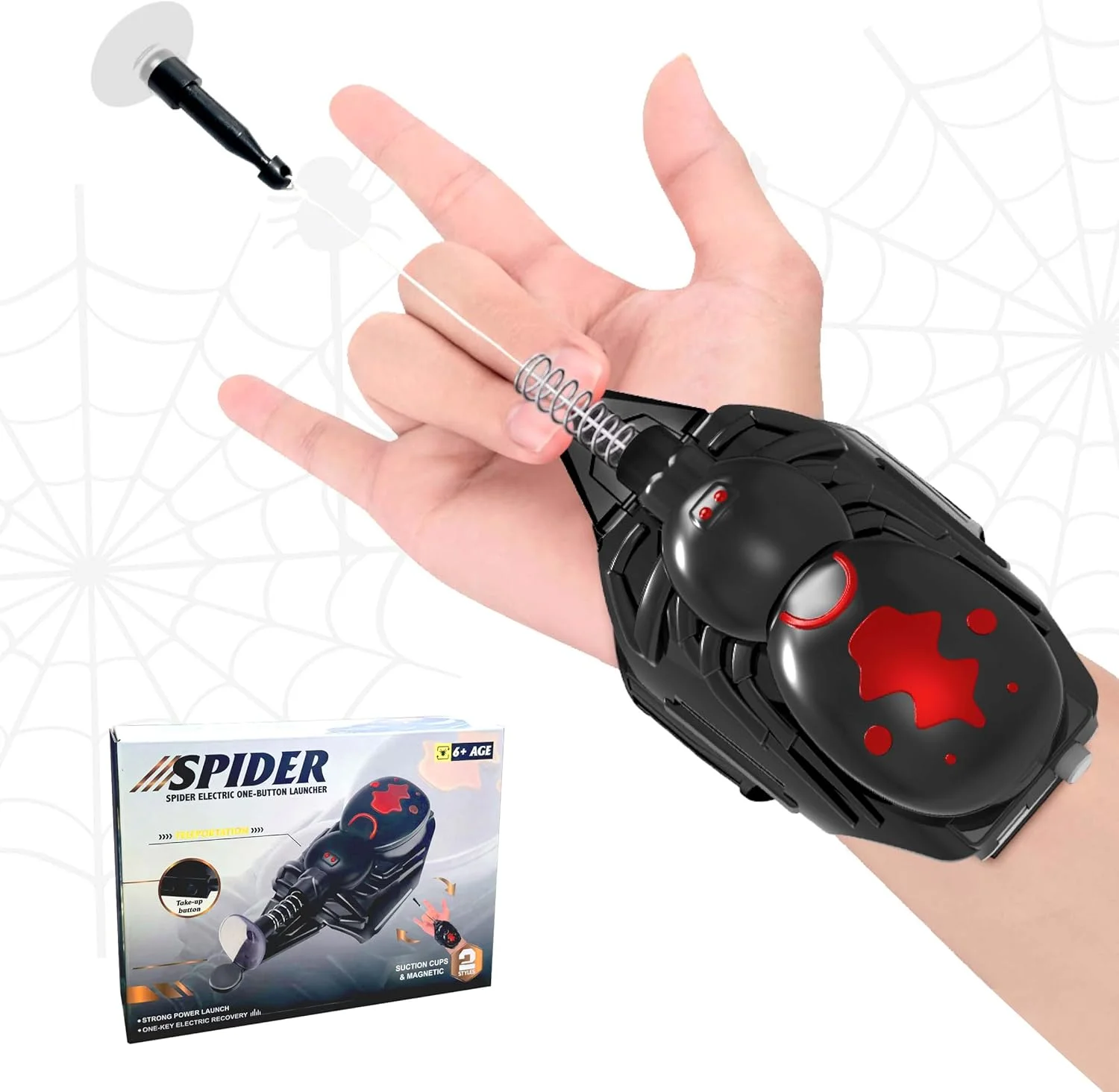 Electric Spider Launcher Toy, Suction Cup Gun, One-Button Automatic Recycling, Kids Outdoor Interactive Play, Rechargeable Gift