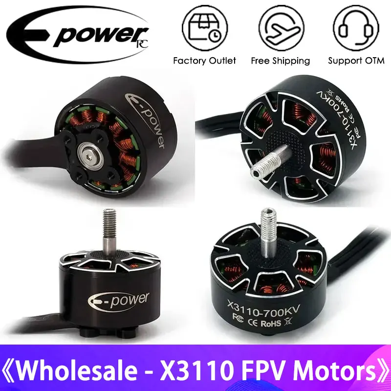 

E-Power X3110 700kv 900kv 1050kv 4pcs Brushless Motor 6S For FPV Multirotor RC Helicopters Long Range Drone DIY Parts