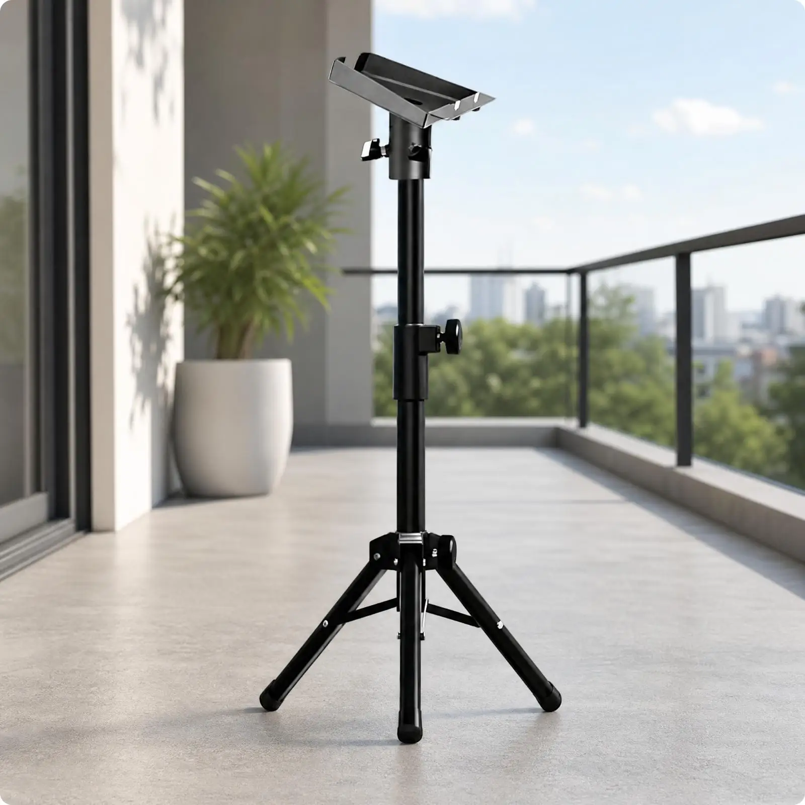 Space Saving Antenna Tripod Stand with Fastening Knobs for Home Use and Temporary Outdoor Installations