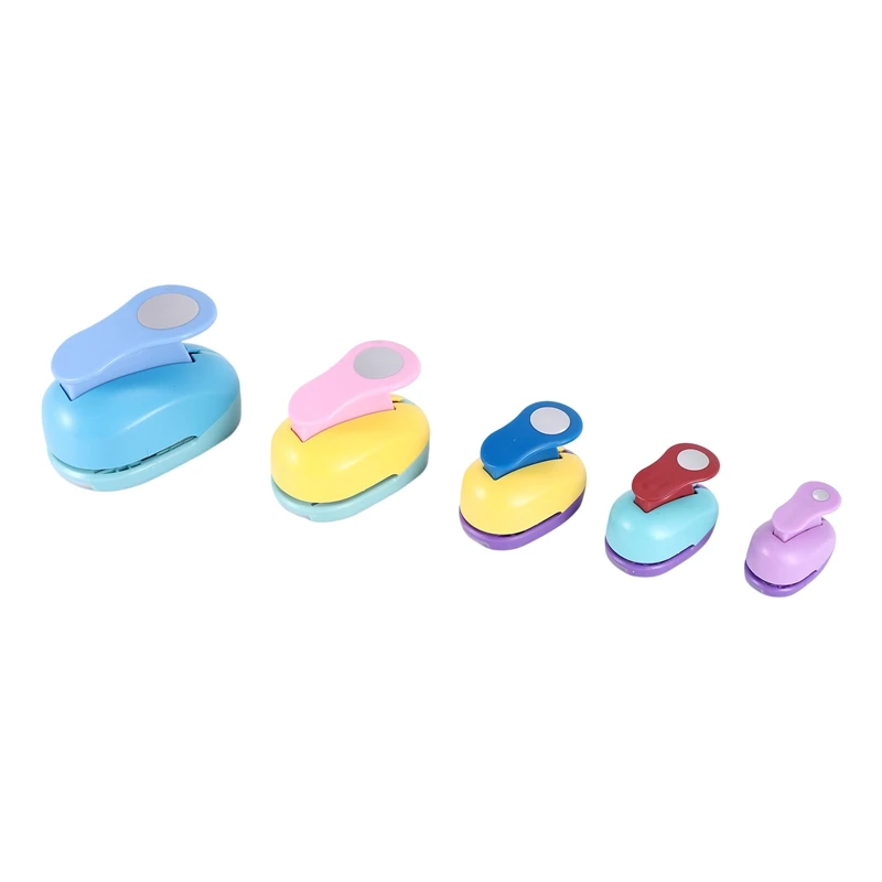 

ABSF Circle Paper Punch, 5 PCS Circle Punches For Paper Crafts, 5 Different Size Circle Hole Punch,Random Colors