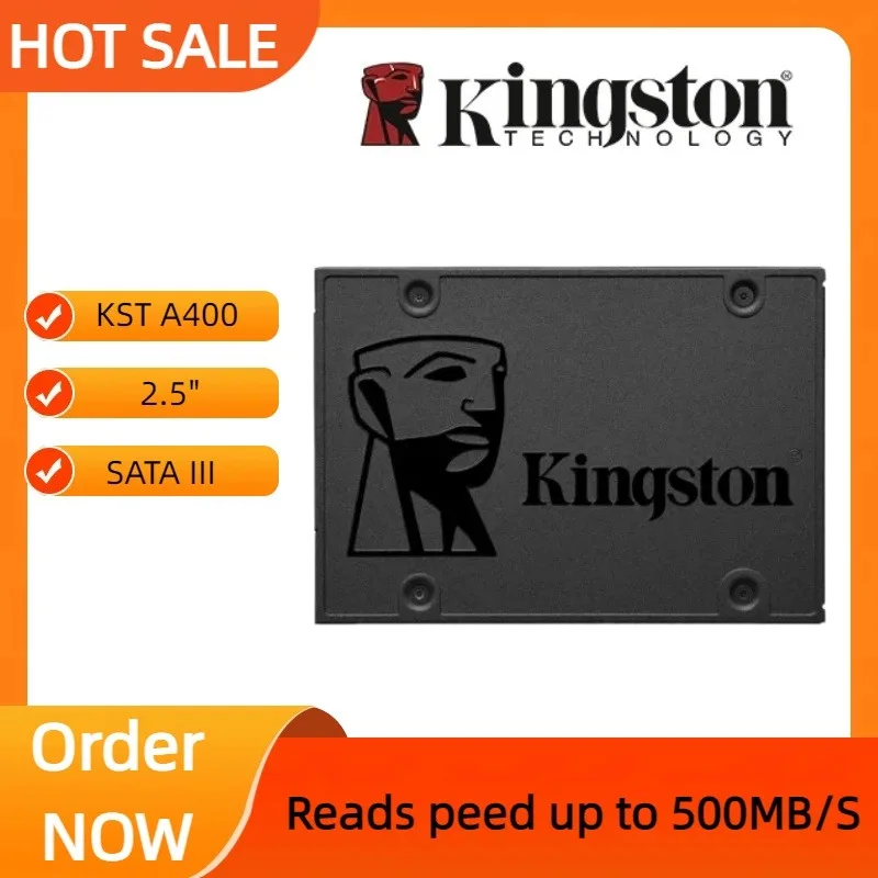 Unidad de Estado Sólido Interna Kingston SSD A400 de 2.5 Pulgadas, Discos Duros SSD de 960 GB, 480 GB, 240 GB, 120 GB, SATA III, Disco Duro HDD para Computadora Portátil y de Escritorio