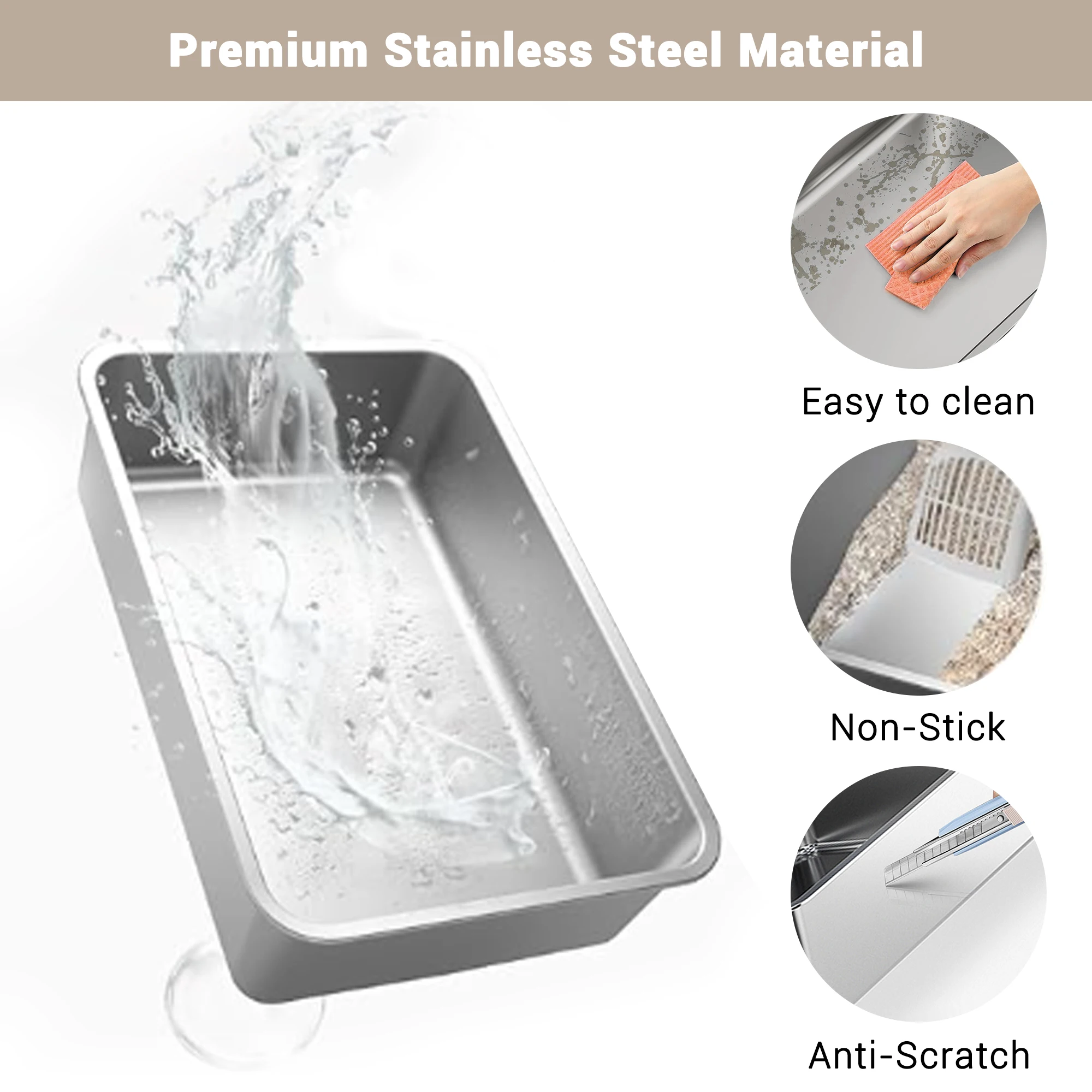 كبير الفولاذ المقاوم للصدأ المغلقة صندوق نفايات القط مع غطاء الوجه غطاء للإزالة العلوي ومغرفة القمامة مغطاة صناديق نفايات الكلب