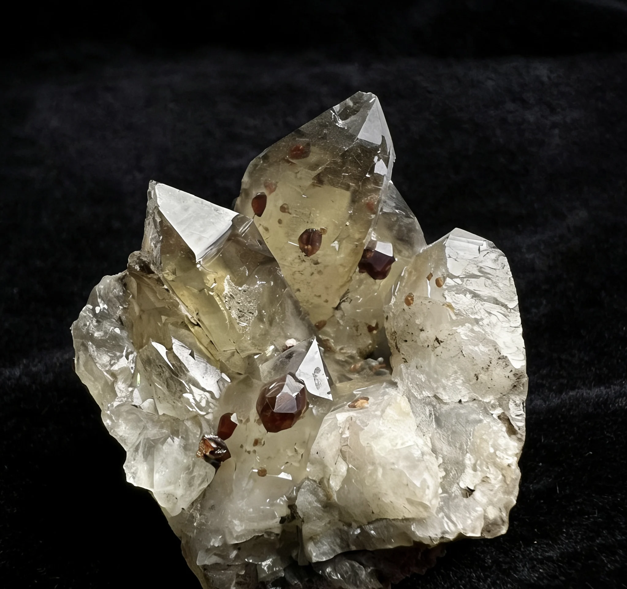 

Natural rare garnet coexisting mineral rough stone inclusion crystal specimen for appreciation and collection