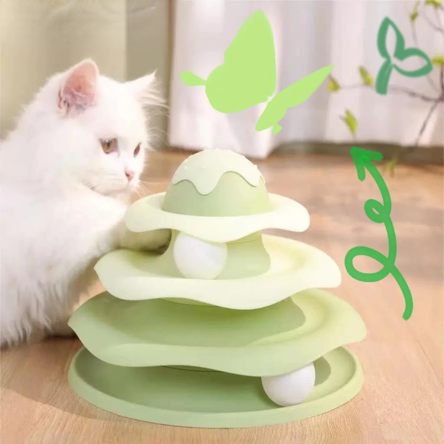 Interactive 3-Tier Cat Track Toy with Tantalizing Ice-Cream Design for Endless Pet Play and Entertainment