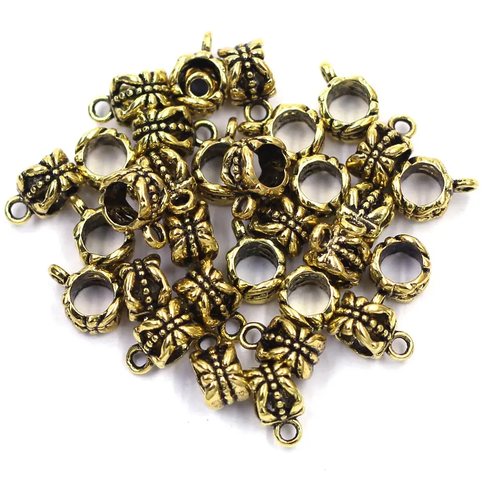 20 قطعة فاصل الخرز الأوروبي زهرة الجوف جولة الحفرة الكبيرة موصل ل أساور Charms Jewerlry Findings بها بنفسك النتائج اليدوية 11x8mm