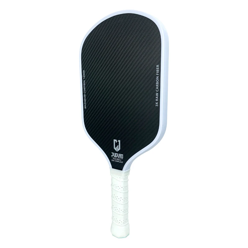 3K Raw Carbon Surface With High Grit & Spin USAPA Compliant With 16MM Polypropylene Honeycomb Core Lightweight Pickleball Paddle