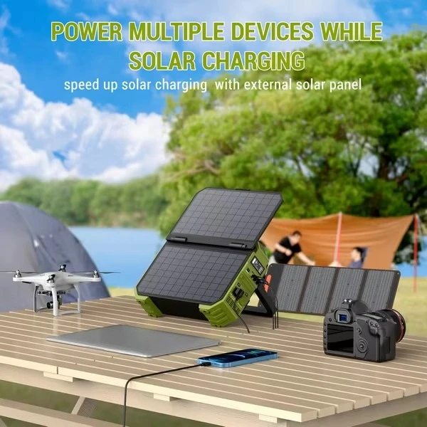 Portable Power Station 1000W + 40W Solar Panel | Outdoor Charging & RV Travel Essential (2026 Hot)