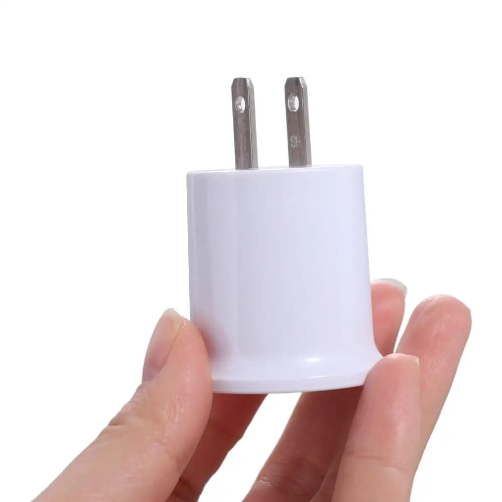 Durable High Temperature Resistant E27 Lamp Base E27 White Bulb Converter EU/US Plug Bulb Adapter Camera