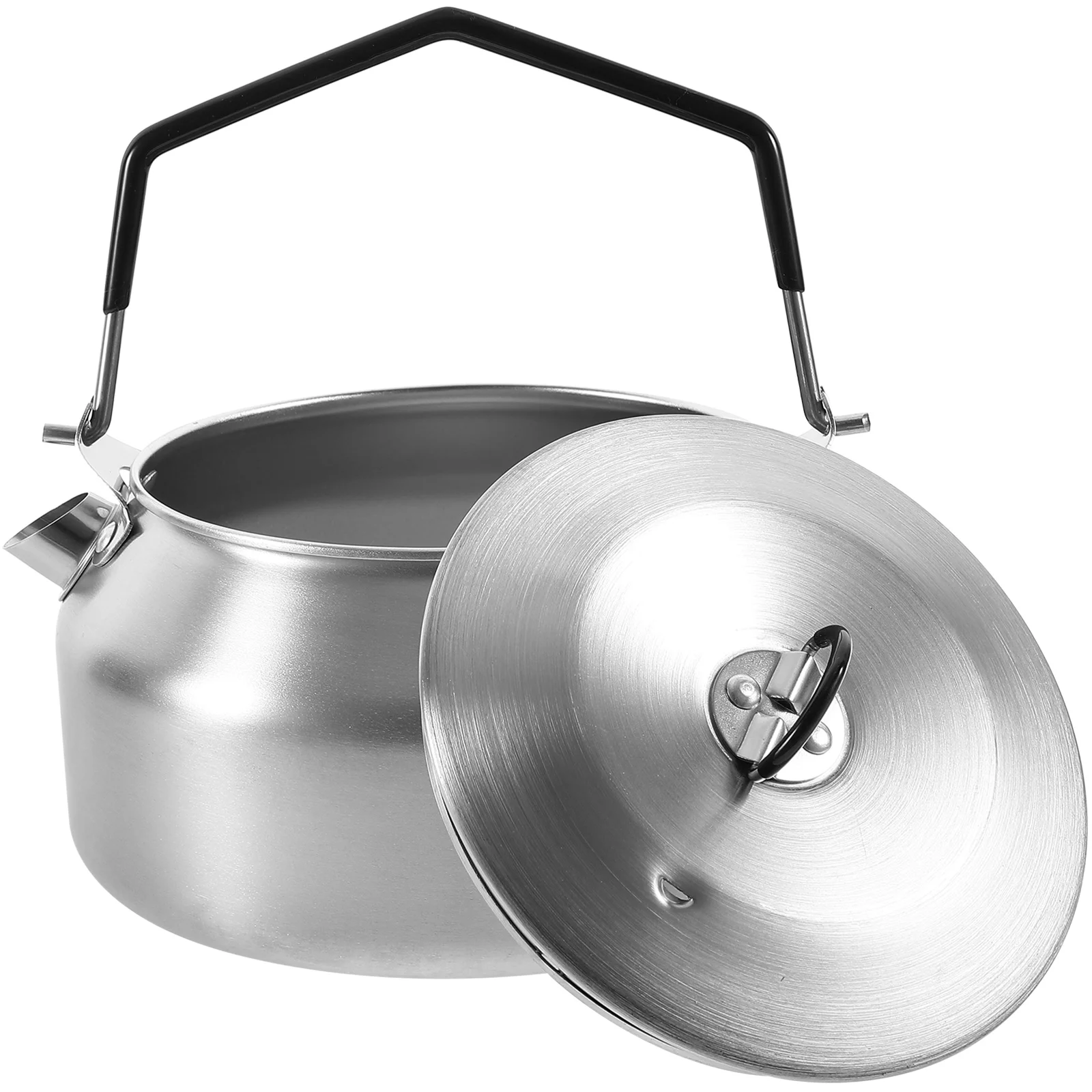 

Stainless Steel Portable Outdoor Camping Kettle Multi-Function Tea Pot For Boiling Coffee Soup Lightweight Space-Saving Water