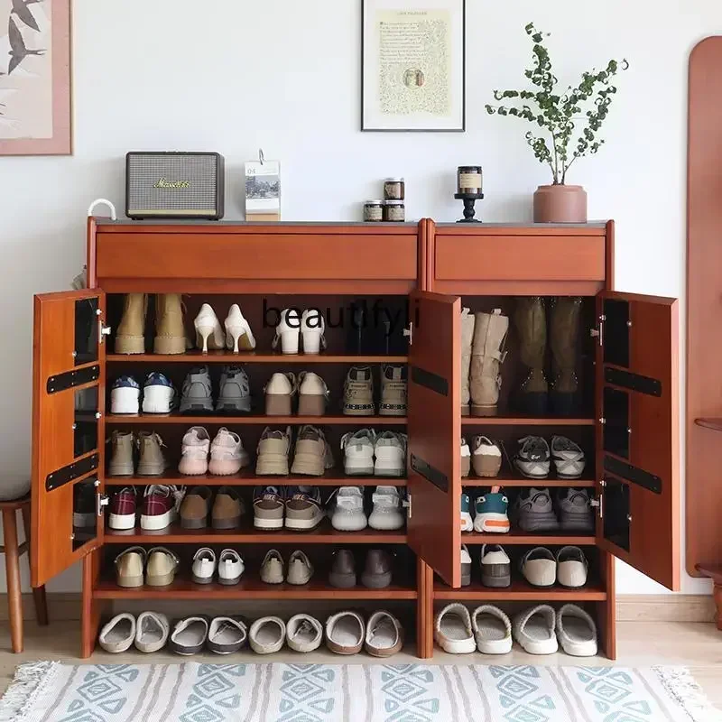 

SS new styleNordic solid wood shoe cabinet entrance large capacity storage partition cabinet rock slabss 7486 ss 7486