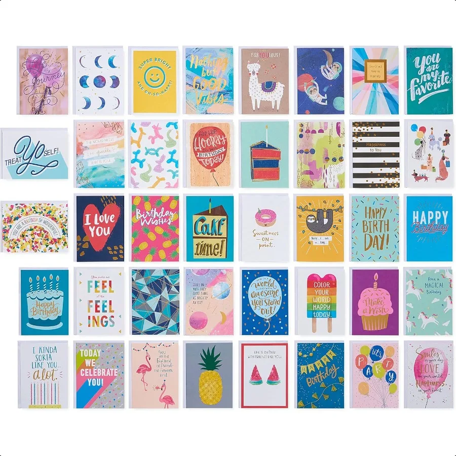 

Deluxe Birthday Card Assortment Bright and Cheerful 40Count