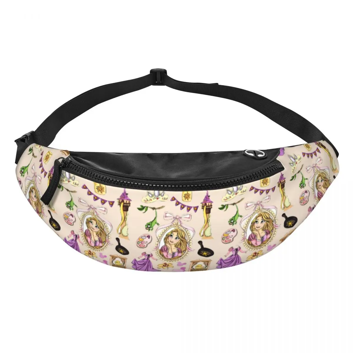 

Custom T-Tangled Fanny Pack for Men Women Cool Cartoon Funny Crossbody Waist Bag Cycling Camping Phone Money Pouch