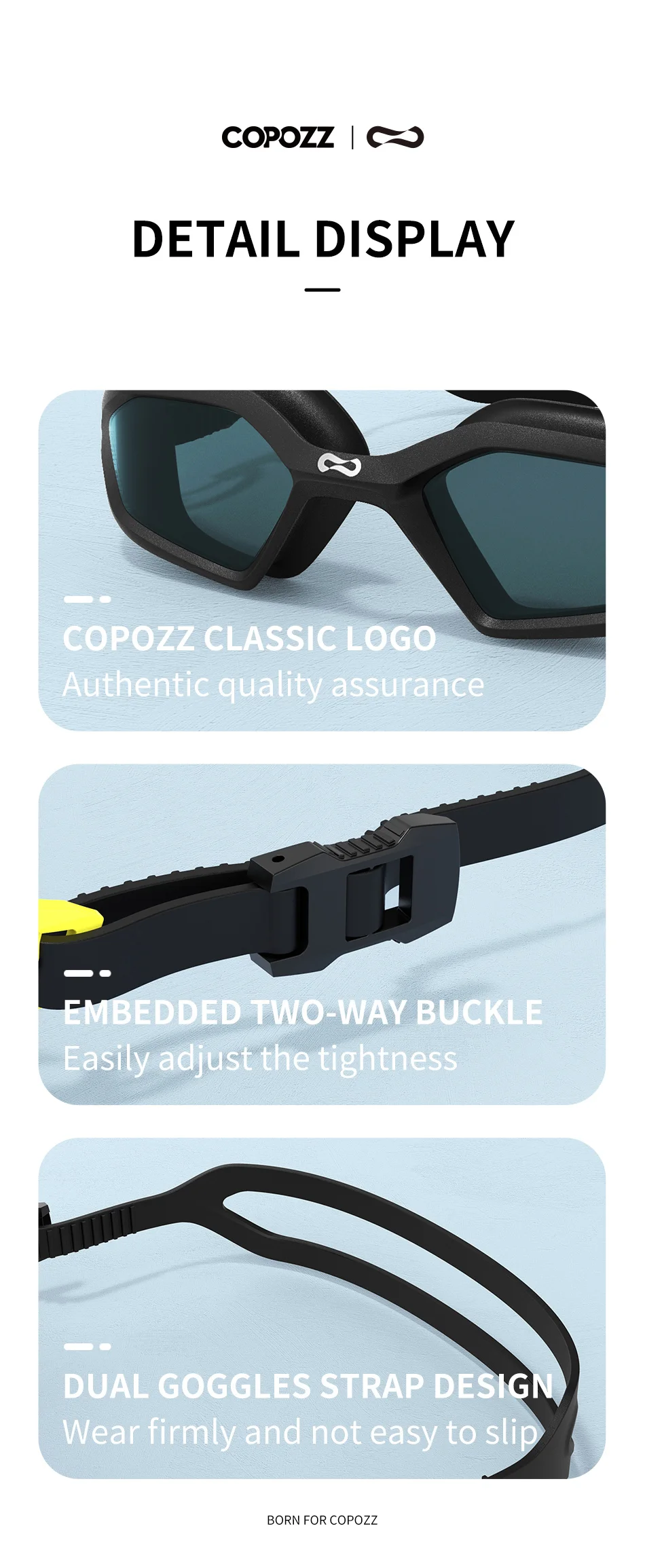 Professionelle Schwimmbrille VISTEX Importierte Antibeschlag-wasserdichte UV-Schutz-Silikagel-Tauchbrille Wettkampfbrille – Detail 8