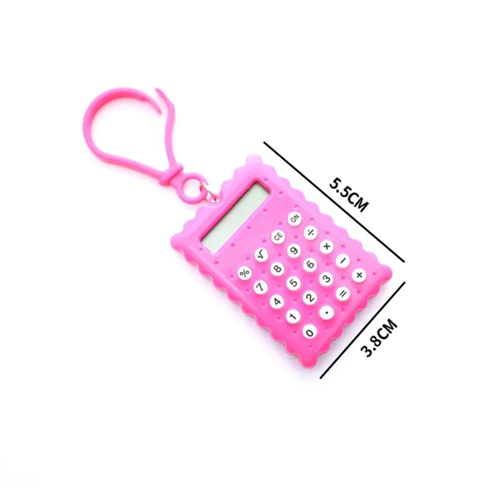 1pc Student Mini Electronic Calculator Arithmetic Calculator Biscuit Shape School Office Mini Calculator Exam Dedicated