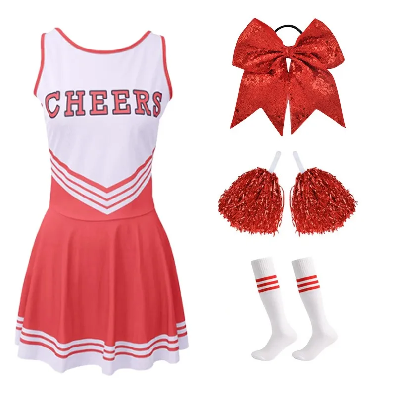

Детский костюм для чирлидинга, 5 цветов, танцевальный костюм, платье для футбольных болельщиц, спортивная одежда для выступлений