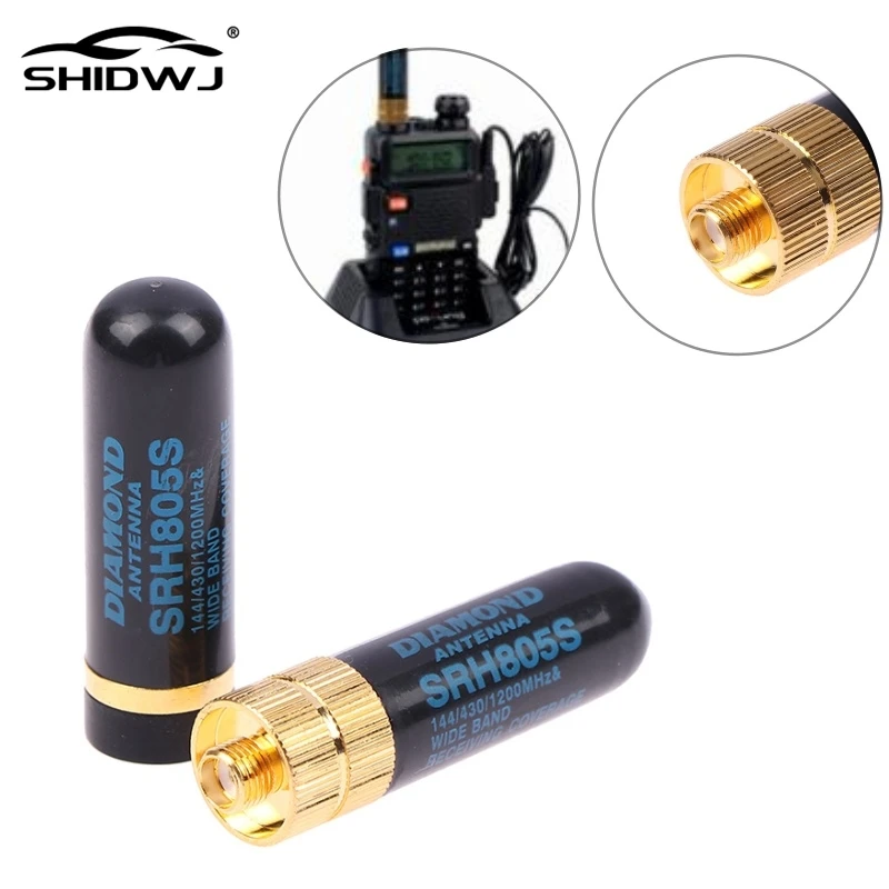 1Pcs SMA-M/SMA-F Dual Band Antenna UHF+VHF SRH805S Walkie Talkie for Baofeng/YAESU