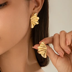 Ingemark Minimalist Tiny Maple Leaf Stud Earrings Trend 2024 for Women Exquisite Punk Geometric Piercing Earrings Party Jewelry