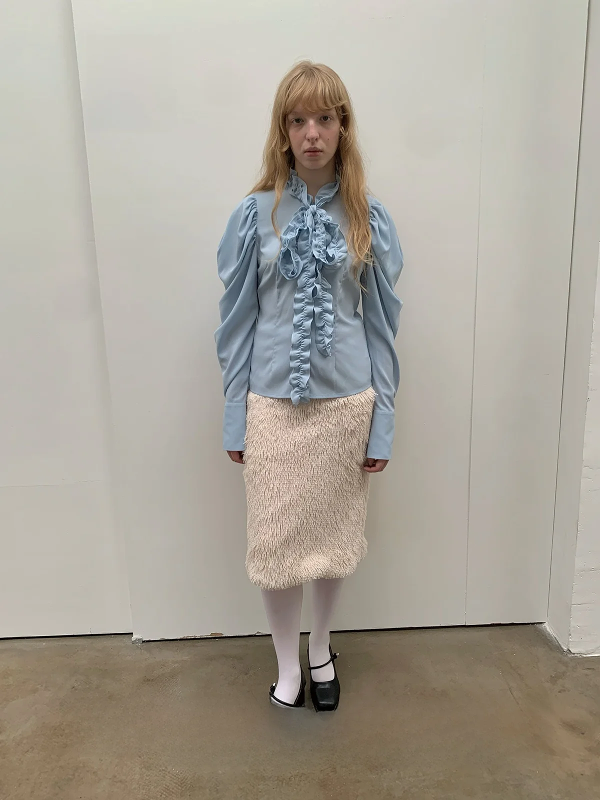 

Женская модная блузка Princ Sle из полиэстерового шифона с завязками на талии, синего цвета, с рукавами-колокол, весна-осень