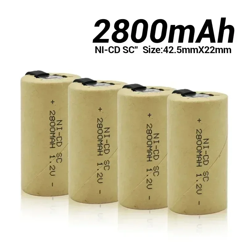 Baterías recargables NI-CD de calidad SC 2800mah 1,2 v para makita bosch B & D Hitachi metabo dewalt para destornillador eléctrico