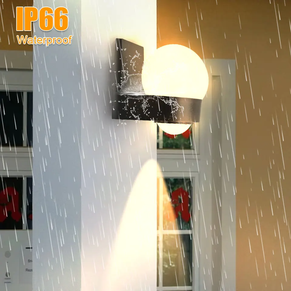 مصباح جداري خارجي مقاوم للماء ، إضاءة داخلية ، مصباح جانبي لغرفة النوم ، أضواء شرفة وحديقة ، IP66 ، 8 وات