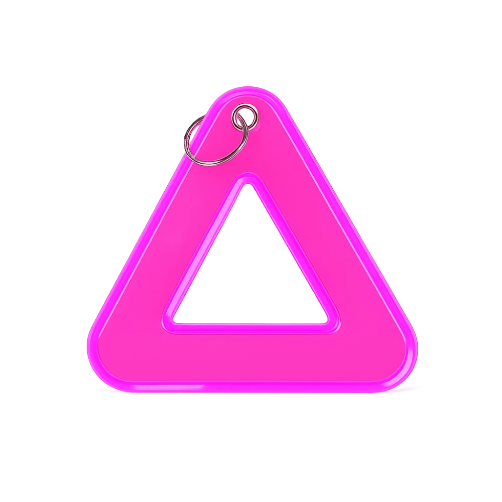 Reflective Reflective Keychain Triangle Shape Lightweight Safety Keychain Easy to Attach Colorful Reflective Pendant