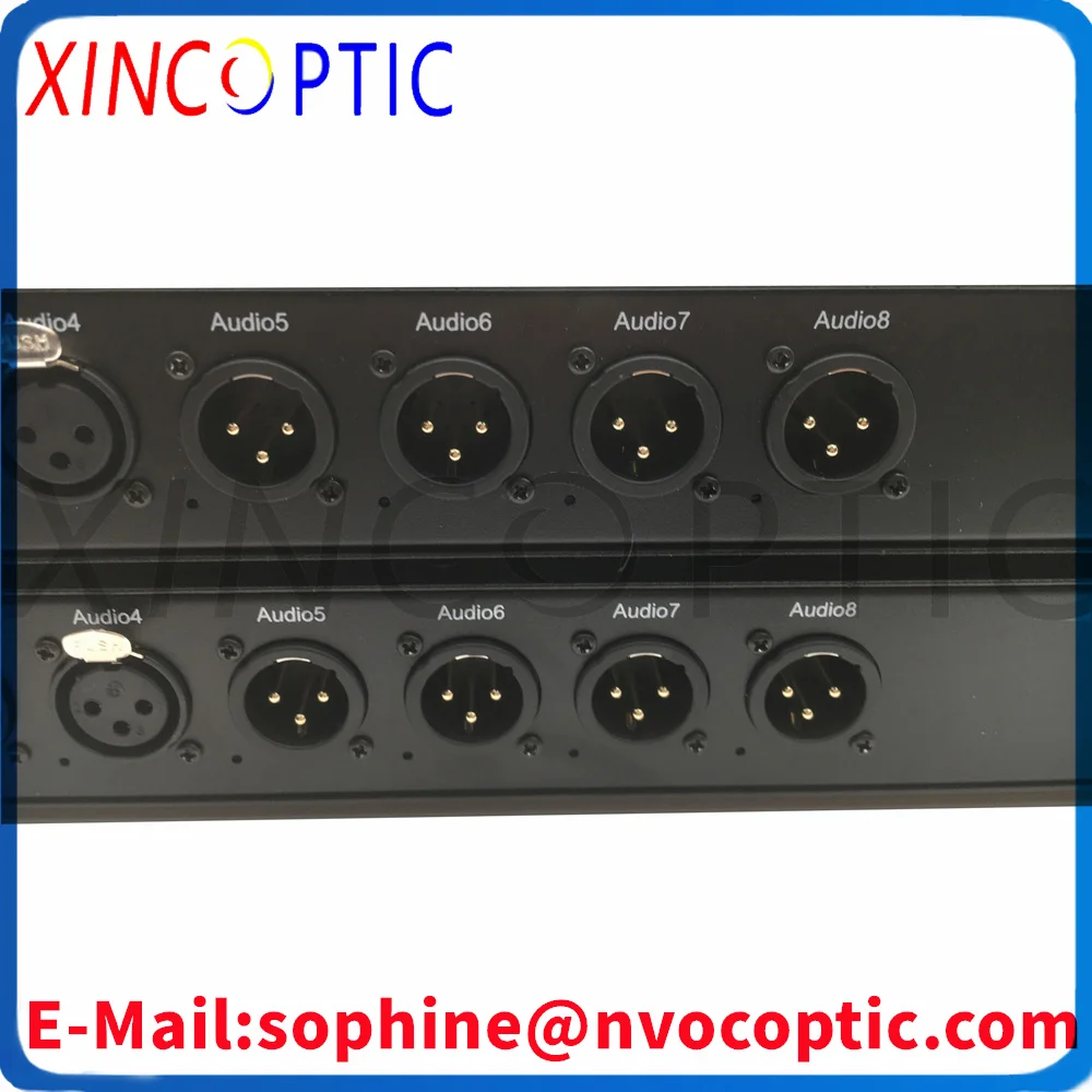 4Ch Bidi  XLR Balance Audio to Fiber SM,BIDI,20km,LC SC FC Connector,19Inch 1U  Rack Mount,UK Charger