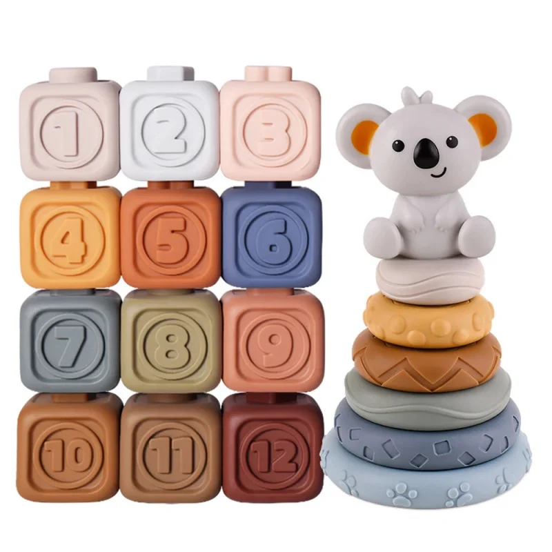 Infant and Toddler Educational Building Blocks Cognitive Relief Blocks Soft Building Blocks Jenga Enamel Soft Plastic Building