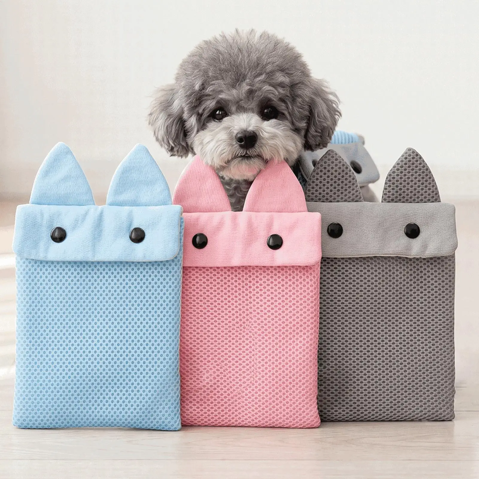 3D Air Mesh Cooling Ice Pack Cover Breathable Insulated Pouch Dog Cat Summer Outdoor Travel Cooling Pad for Medium Large Puppy