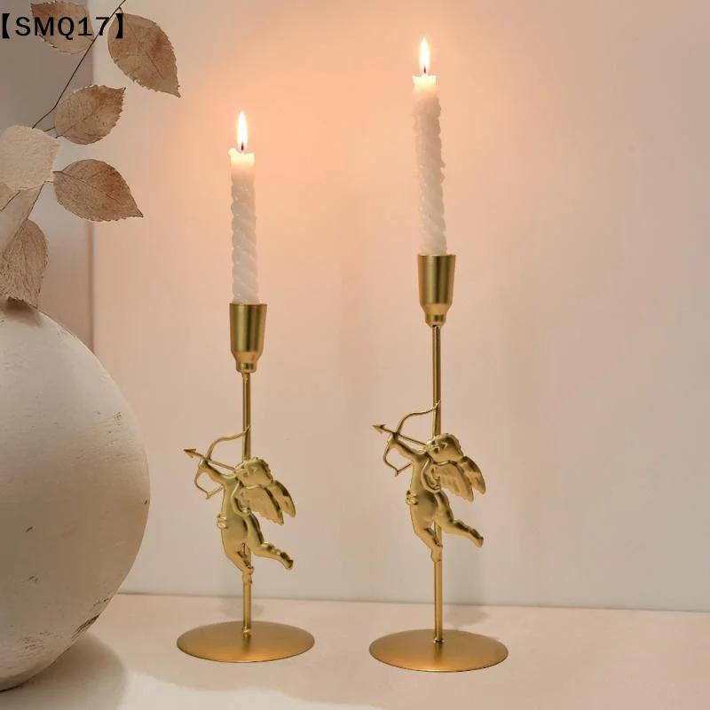 Vintage Elegant Metal Cupid Candle Holder Romantic Design Suitable For Wedding Anniversary, Home And Hotel Decoration【SMQ】