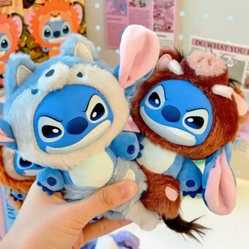 

Disney Stitch Wild Animal Series слепая коробка виниловый плюшевый кулон Kawaii эмоциональная поддержка рождественские загадочные подарки