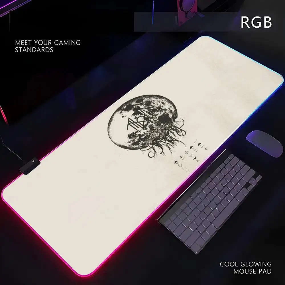 Sleep Rock Band T-Token Mouse Pad RGB Gamer LED Light Mouse Mat Peripherals Mousepad Computer Desk Mat XL Mice Keyboard Carpet