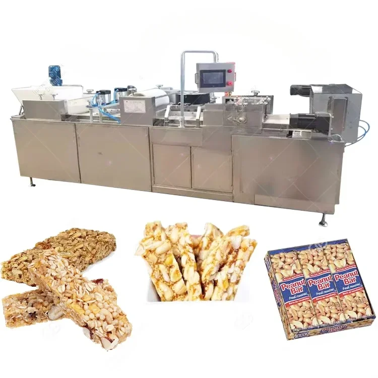 Línea de producción automática de venta caliente, máquina para fabricar barras de cereales de maní, avena, sésamo y Granola