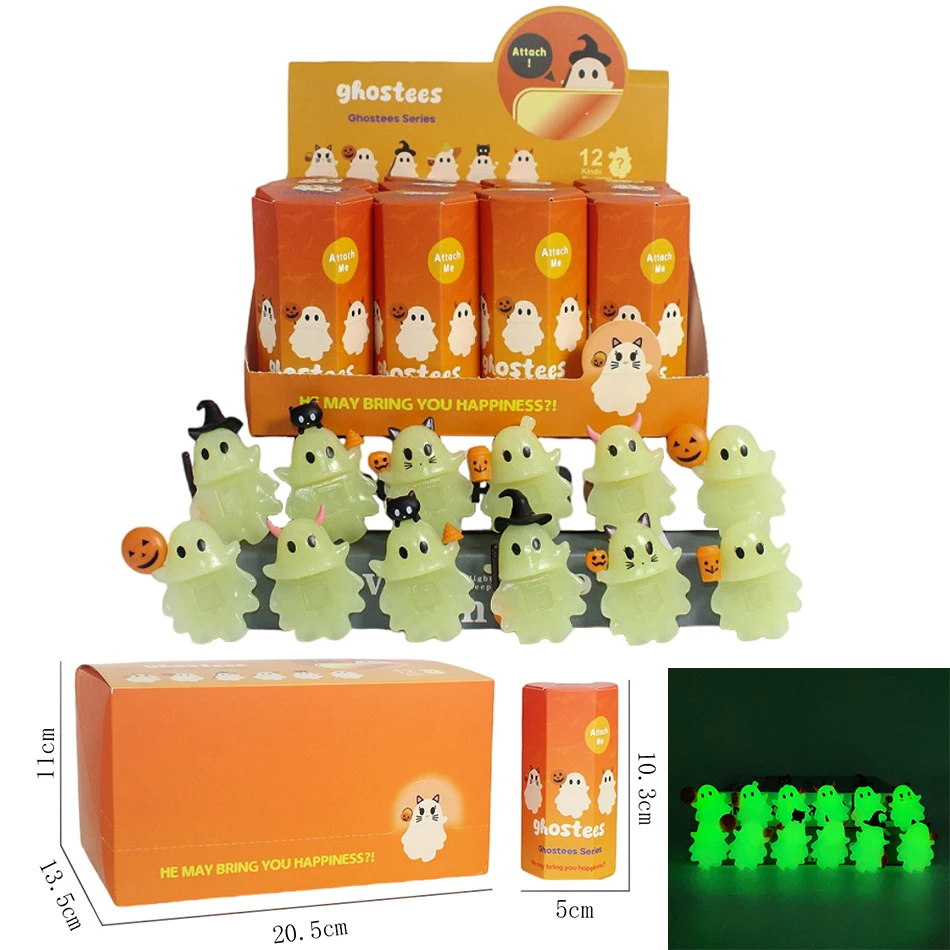 

Серия Хэллоуина, серебристые декоративные мини-фигурки, куклы, слепая коробка, детский подарок на день рождения, настольное украшение, подарок ﻿