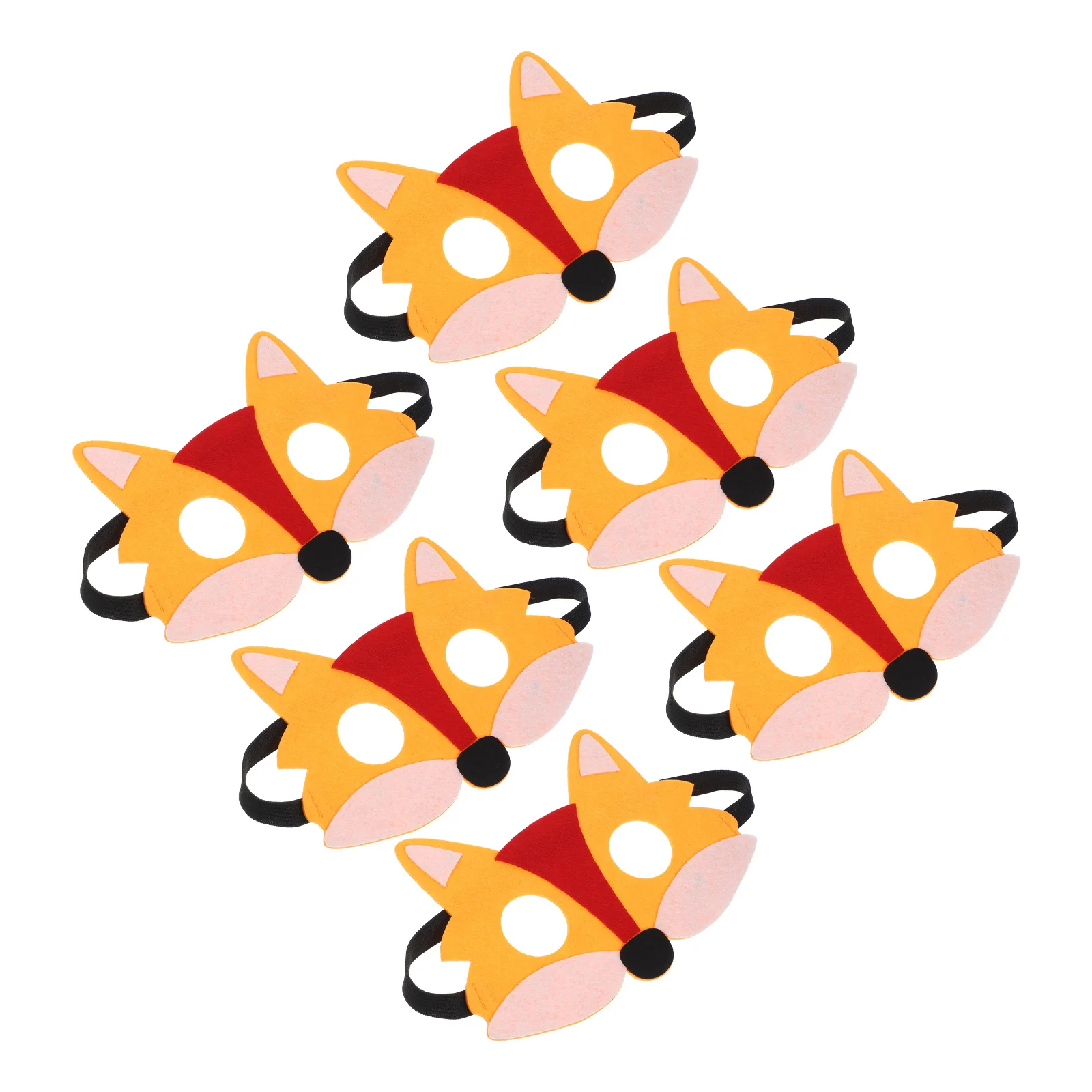 6 Buah Topeng Setengah Wajah Rubah dari Bahan Felt untuk Pesta Halloween, Kostum, Dekorasi Festival, Topeng Hewan, Pesta Topeng, Halloween Foxy