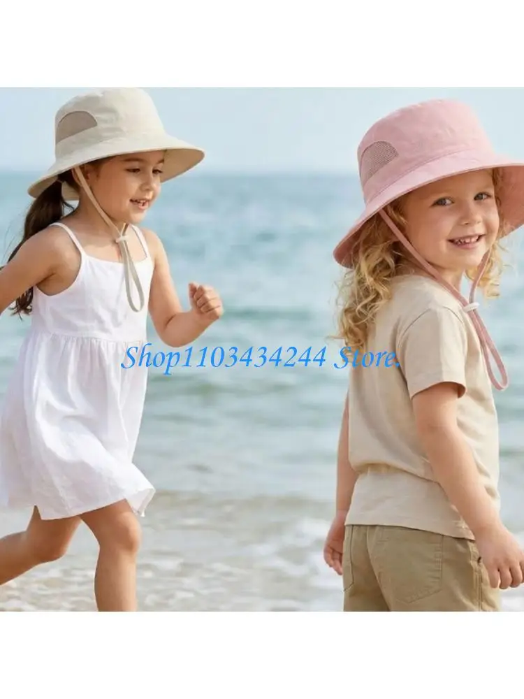 

Cotton Infant Sun Hat Bucket Cap With 8cm Brimmed Provides Full Coverage Protections From Sun Light
