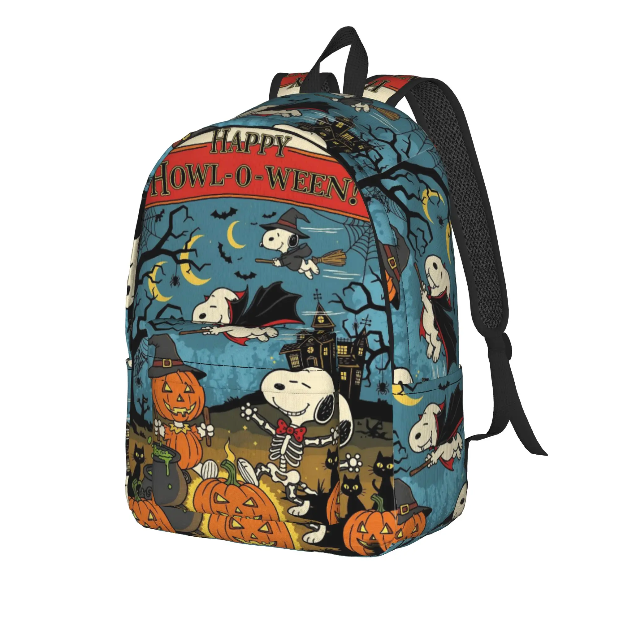 Halloween Snoopys Pumpkin Backpack for Men Women Fashion Student Hiking Travel Daypack  Laptop Computer Shoulder Bag Gift