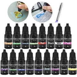 10ml/bottle Epoxy Resin Colored UV Resin UV Curing Glue UV Glue LED Ultraviolet Pen Crystal DIY Jewelry Making Resin Molds Craft