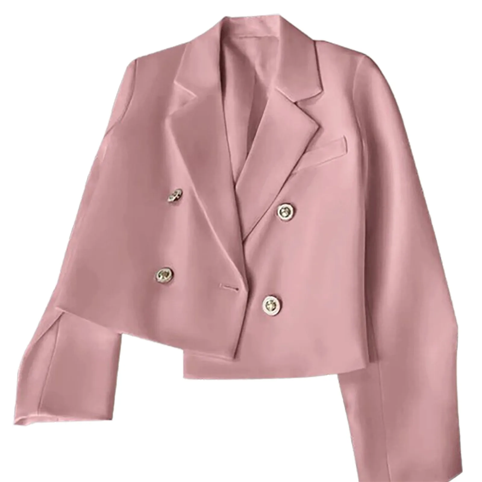 

Elegant Cropped Suit Jacket Ladies Fashion Long Sleeve Blazer Slim Formal Business Chic Notched Blazers Outerwears Women 2025