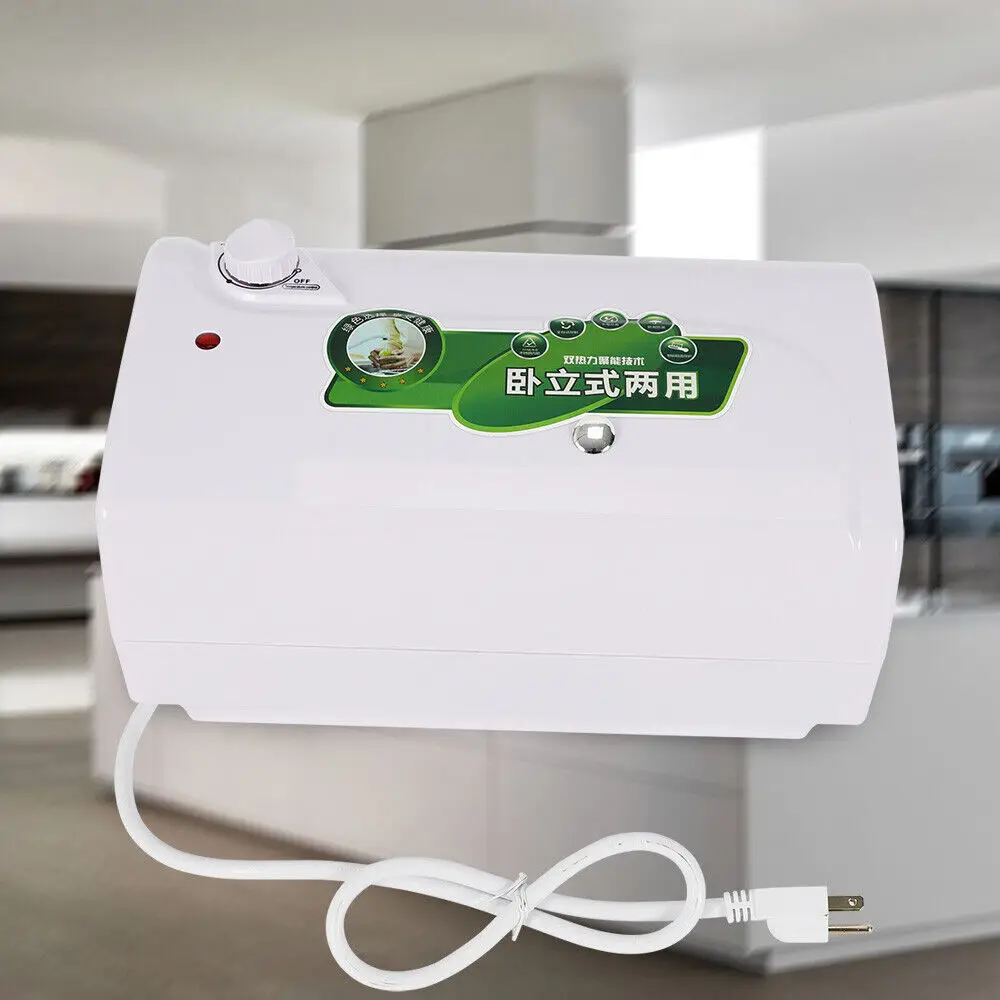 Mini Electric 1500W 110V 6L Tank Rapid Hot Water Heater Bathroom Kitchen 30-75℃ Adjustable With Drain Pipe