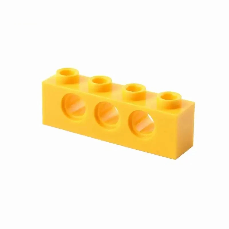 50PCS/100PCS 1x4 With 3 Holes Beam Technology Building Blocks Parts 3701 Educational Assembly MOC Small Bricks Toys Accessories