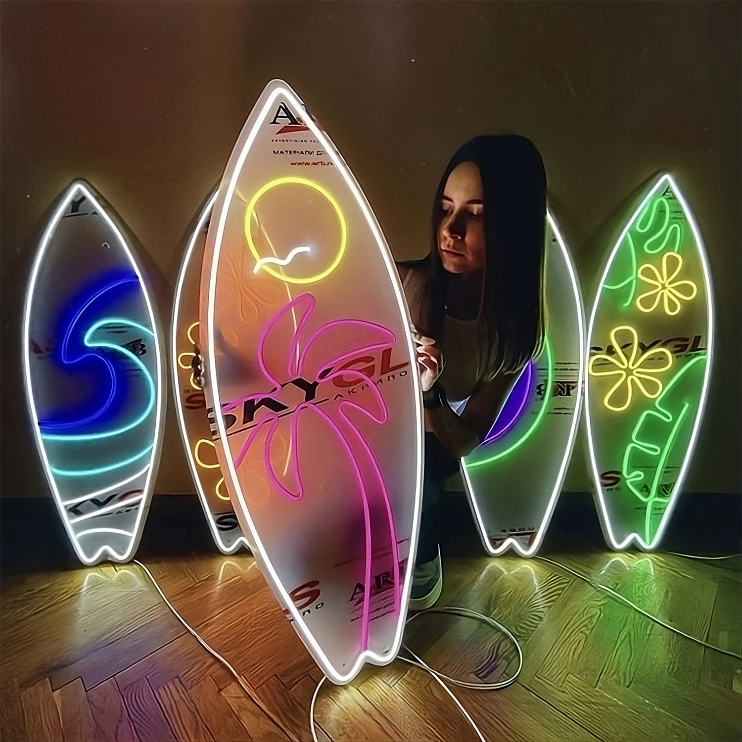 Surfboard Neon Signs Unique Wall Decoration Special Gift Cool Fashion 2023 Design Beach Bar Home Decoration Room Boys Girls Room