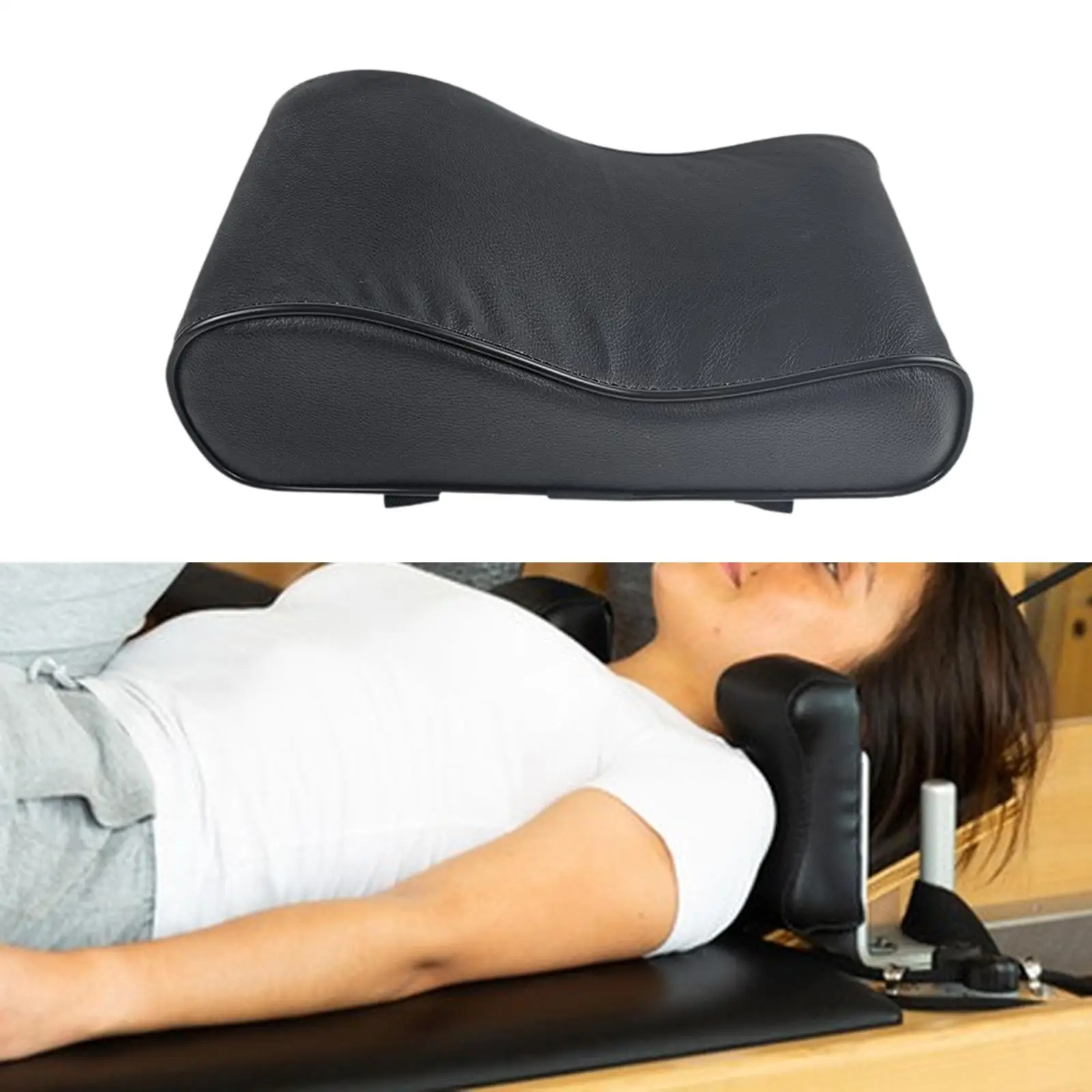 

Pilates Shaper Head and Neck Support Cushion Pillow Breathable Comfortable PU Leather Reformer Partner for Gym Workout